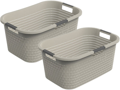 Rotho Country Wäschekorb – 2er-Set – 40 ltr – Beige