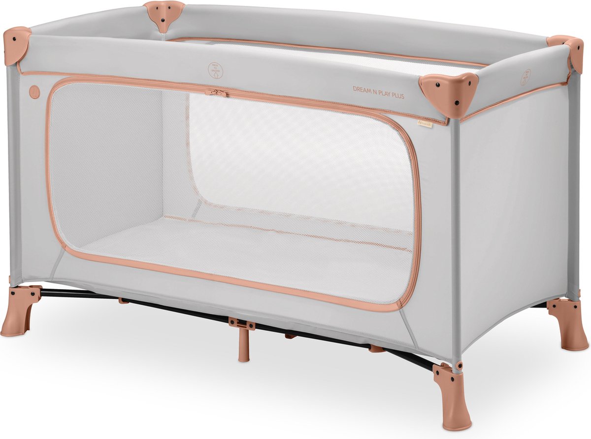 Hauck Dream n Play Plus – Campingbett – extra großer Durchgang – staubiger Kork