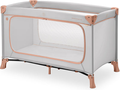 Hauck Dream n Play Plus – Campingbett – extra großer Durchgang – staubiger Kork