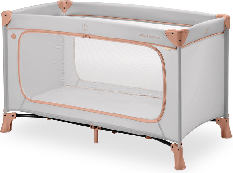 Hauck Dream n Play Plus – Campingbett – extra großer Durchgang – staubiger Kork