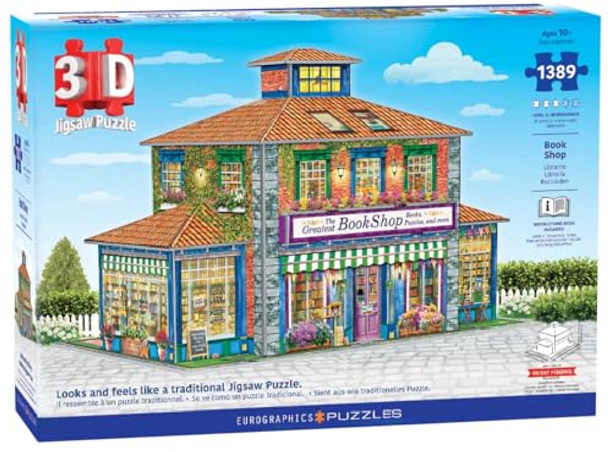 Eurographics Puzzle 3D Buchladen – Puzzle 1100 Teile.