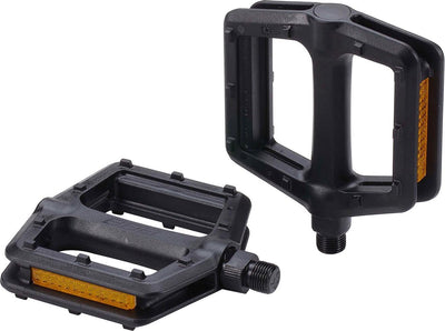 BBB Cycling Trailride MTB-Pedale – E-Bike-fähig – rutschfeste Mountainbike-Pedale – Fahrradpedale mit Reflektoren – Fahrradpedale – flache Pedale – Schwarz – BPD-35