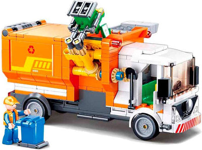 Sluban Town Müllwagen Bauspielzeug für Kinder ab 6 Jahren – Konstruktionsspielzeug Baukasten mit 326 Bausteinen – M38-B1066