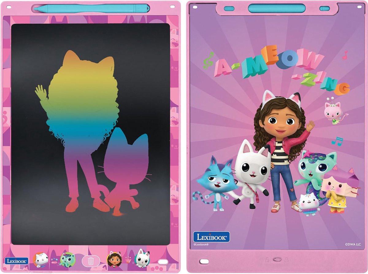 Lexibook Gabby Dollhouse 11'' mehrfarbiges E-Ink-Tablet zum Lernen und Zeichnen mit Vorlagen