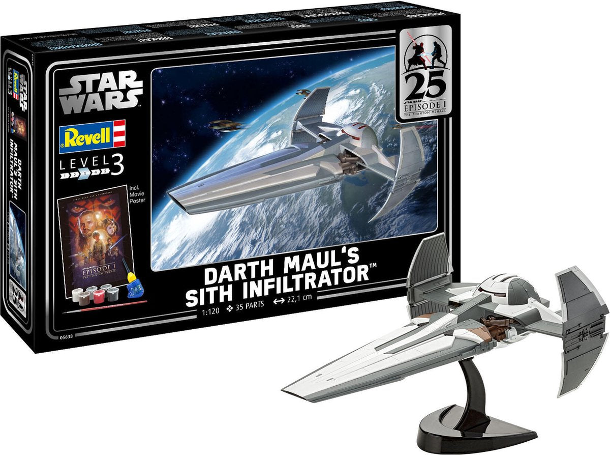 Revell Modellbausatz Star Wars – Darth Mauls Sith Infiltrator 1:120 – 35-tlg.