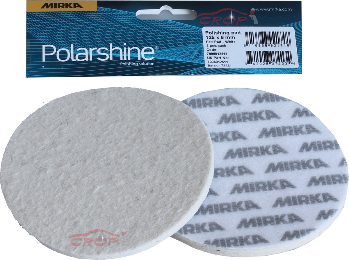 Mirka Filzpolierscheibe – Glaspolieren – 2 Stück – 125 mm