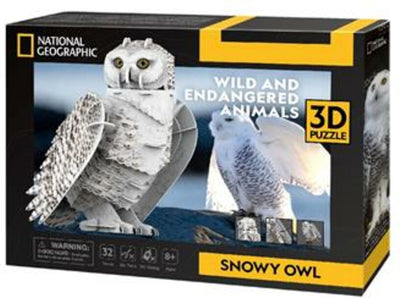 Kubikfun 3D -Puzzle National Geographische Schneeeule