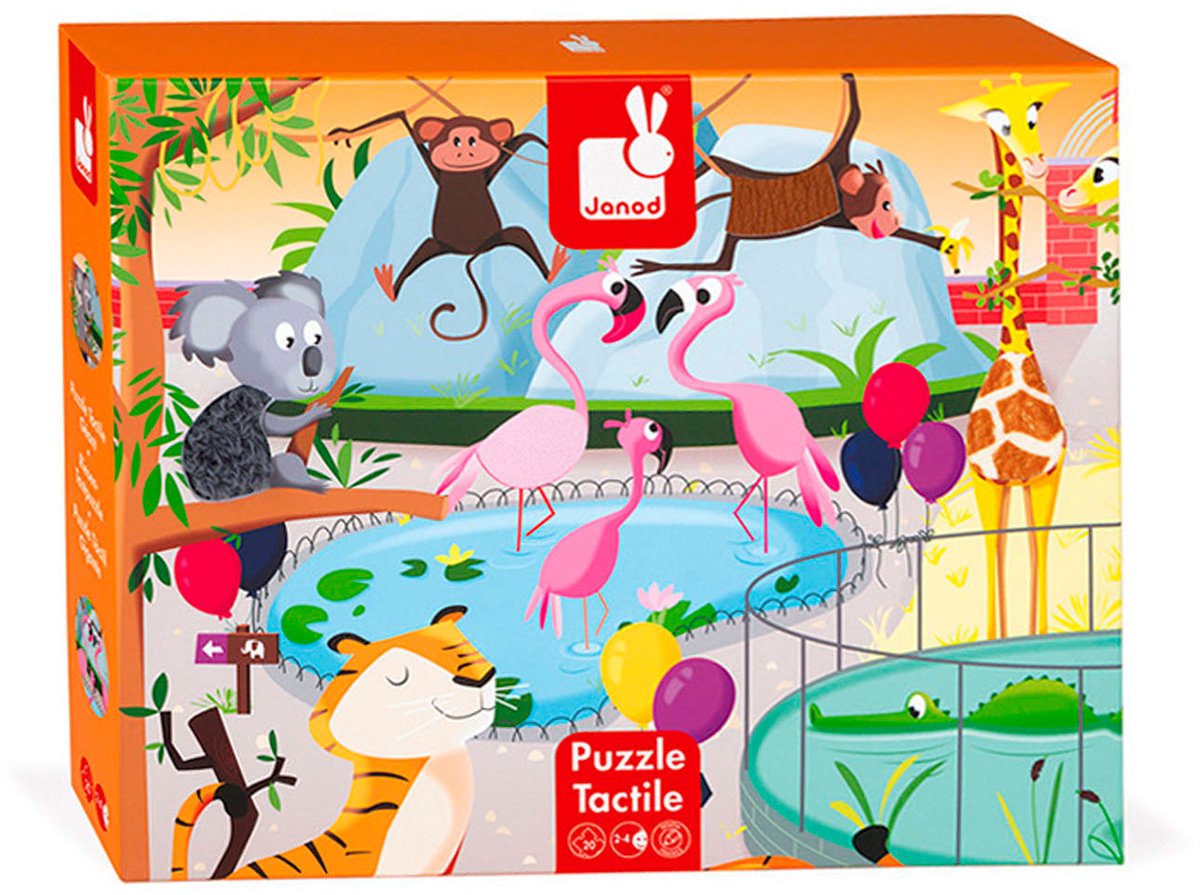 Janod – Tastpuzzle – Ein Tag im Zoo – 20 große Teile
