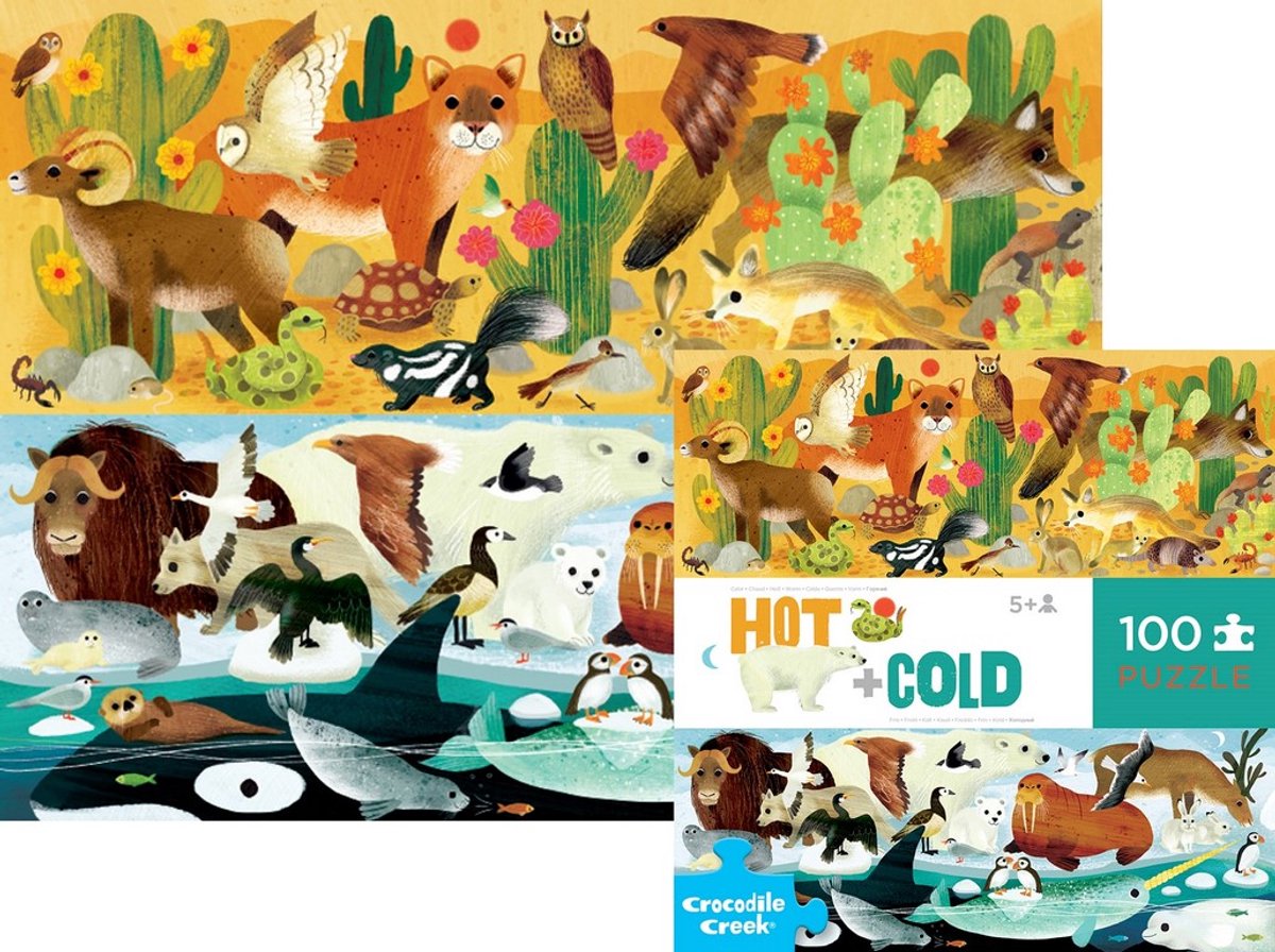 Crocodile Creek Puzzle Tiere – 100 Teile – Lernspielzeug.