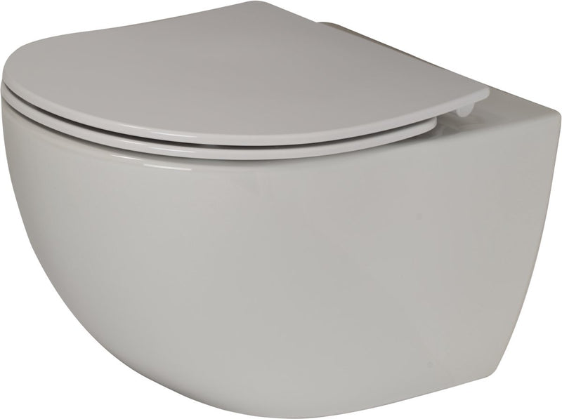 Plieger Zano Wand-WC-Set mit Wand-Tiefspül-WC Rim-Ex mit verdeckter Montage 36,5x54cm mit schlankem WC-Sitz mit Absenkautomatik und Lift-Off weiß