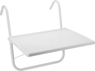 Livn Balkontisch quadratisch weiß – 40x52 cm – höhenverstellbar – einfach am Geländer zu befestigen