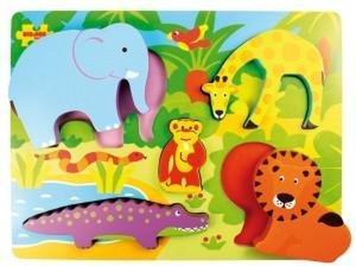 Bigjigs Holzpuzzle Safari – Lernspielzeug 5 Teile.
