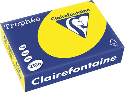 Clairefontaine Trophäe intensiv, farbiges Papier, A4, 210 g, 250 Blatt, Sonnenuntergangsgelb
