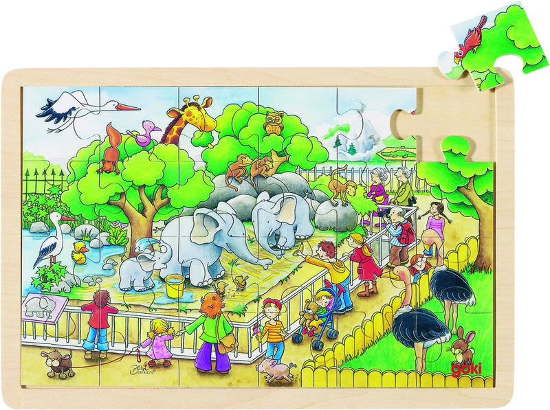 Goki Holzpuzzle Besuch im Zoo, 24st.