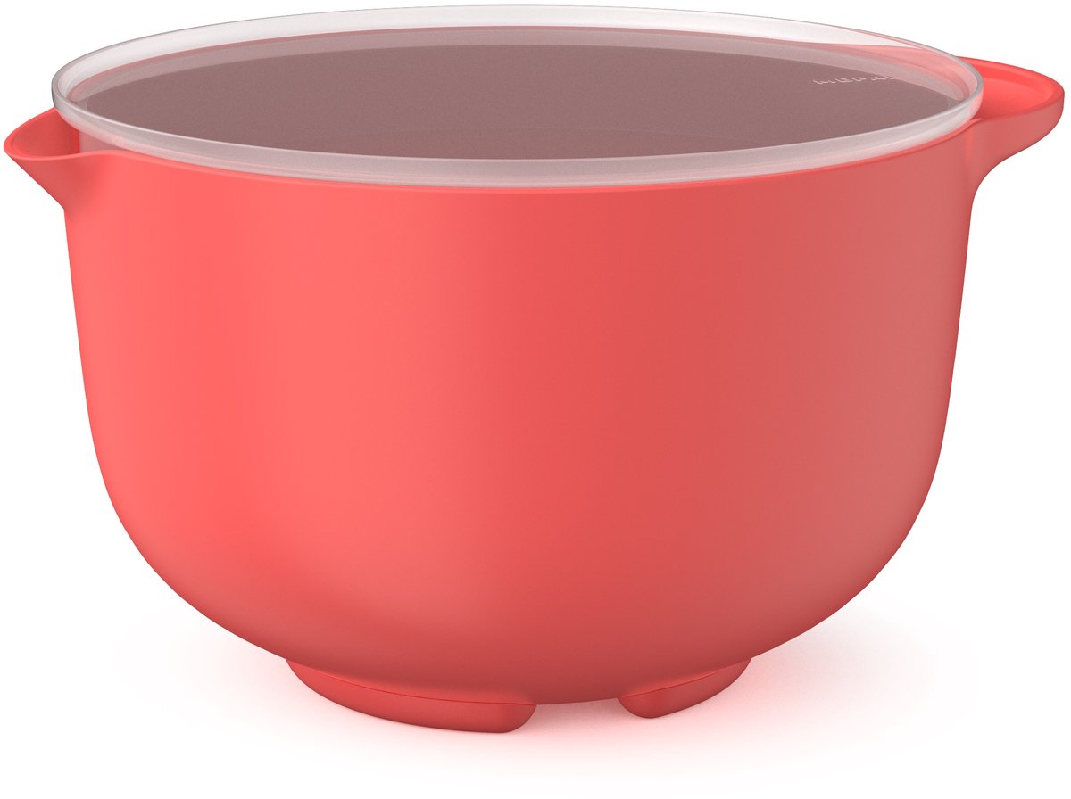 Mepal Rührschüssel mit Deckel Chef It – 4 l – Schüssel – mikrowellen- und spülmaschinenfest – Backzubehör – Koralle