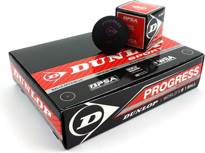 Dunlop Progress – Squashbälle für Fortgeschrittene – 12 Boxen – Schwarz