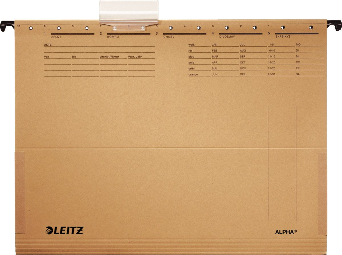 Leitz Hängeregister Alpha DIN A4 naturbraun 19160000 1 Stück
