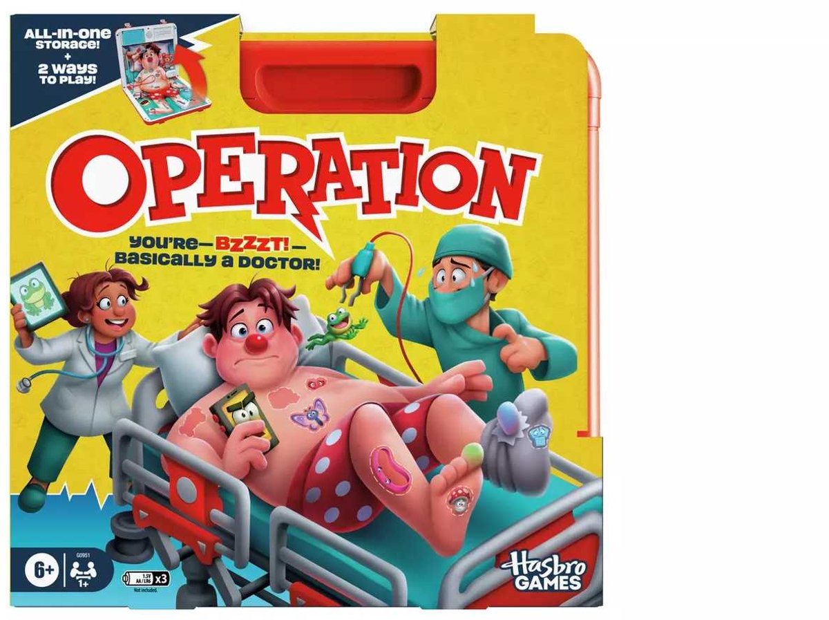 Asmodee Hasbro Operation Game – elektronisches Brettspiel für Kinder (Englisch).