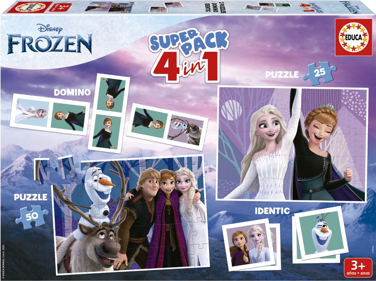 Educa borras educa – Puzzle + Lernspiel – Superpack 4 in 1 Frozen