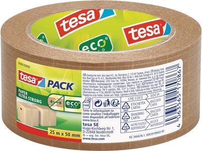 Tesa Verpackungsband 56000 Ökopapier, ultrastark, 50 mm x 25 m | 6 Stück