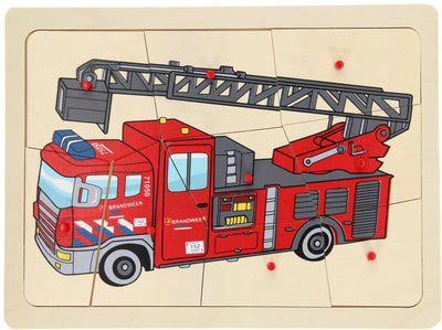 Playwood Holzstollenpuzzle Feuerwehr, 9-tlg.