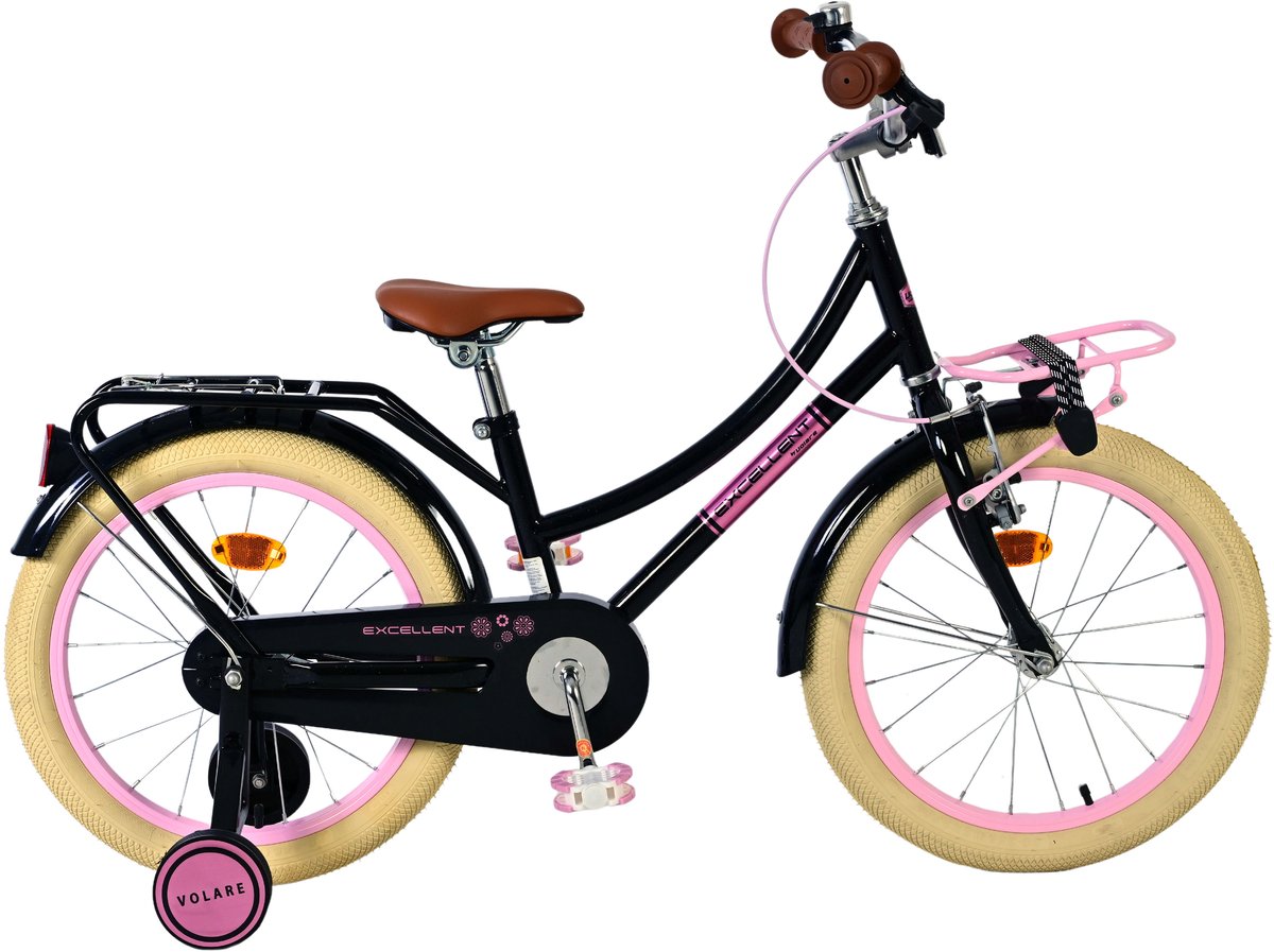Volare Exzellente Kinderfahrrad - Mädchen - 18 Zoll - schwarz - 95% versammelte sich