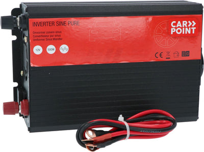 Carpoint Wechselrichter 12 V auf 230 V – 500 W 1000 W Spitze – reine Sinuswelle – mit Sicherheitskühlung – für Auto, Wohnmobil, Boot