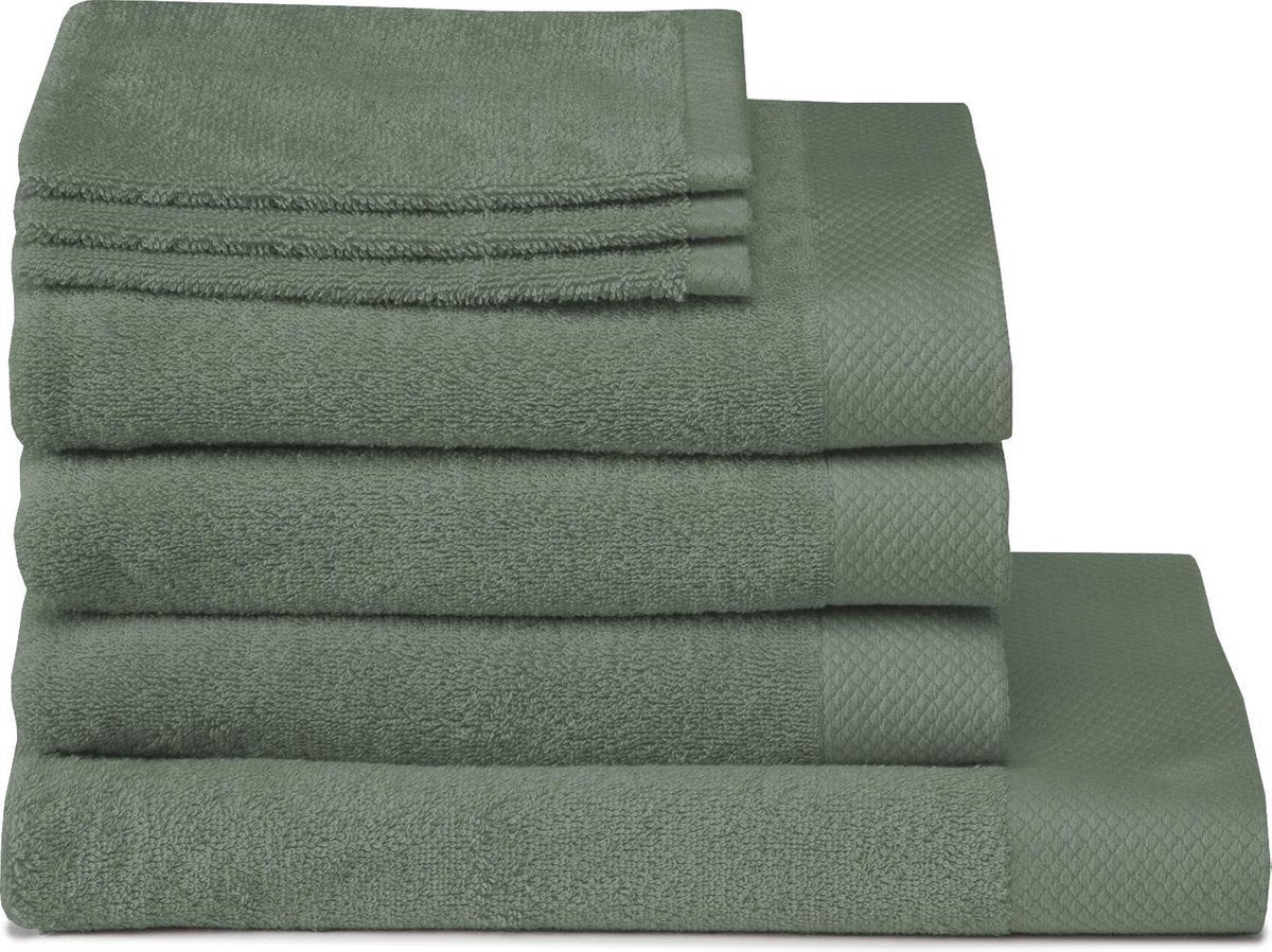Seepferdchen pur – 3 Waschlappen, 3 Badetücher, 1 Duschtuch – Lorbeer – 7er-Set