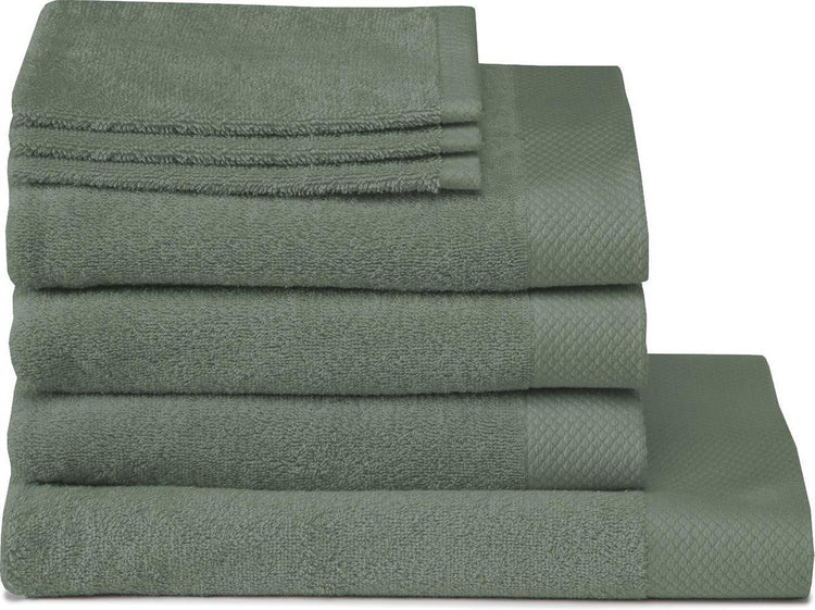 Seepferdchen pur – 3 Waschlappen, 3 Badetücher, 1 Duschtuch – Lorbeer – 7er-Set