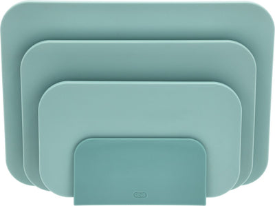 Rosti Choptima Schneidebrett-Set 35,5 x 7 x 26,5 cm Nordic Green – Kunststoff – 4 Schneidebretter – spülmaschinenfest – mit Halterung – Küche