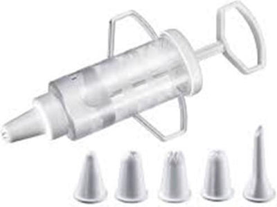 Westmark Dekospritze, mit 5 Düsen, Inhalt: 100 ml, Kunststoff, transparent weiß, 30772270