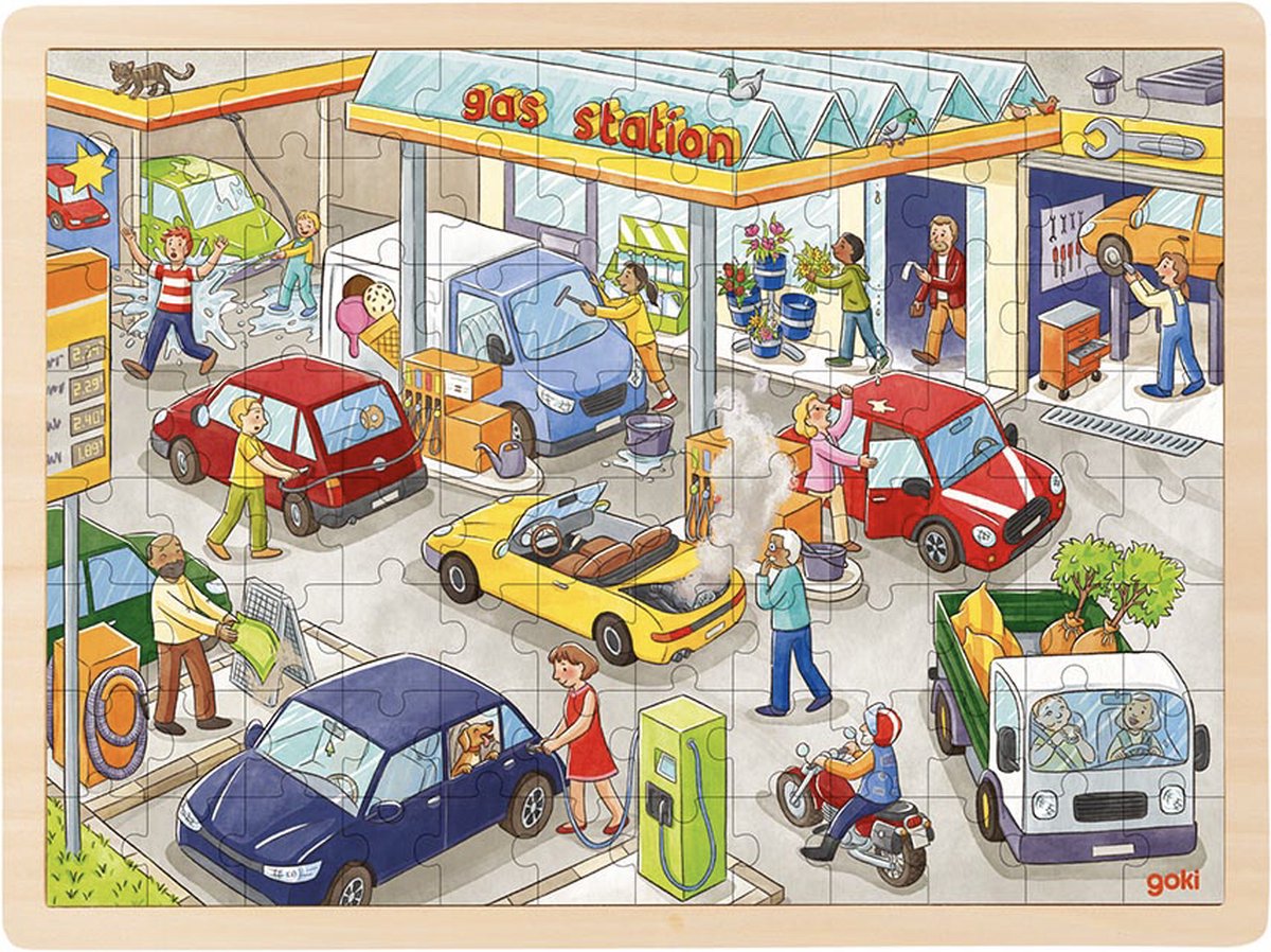 GOKI HOOLSAM JIGSAW Puzzle -Tankstelle, 96st.