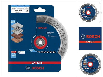 Bosch Zubehör 2608900661 Expert Multimaterial Diamanttrennscheibe Ø 150 mm Bohrer Ø 22,23 mm Stein