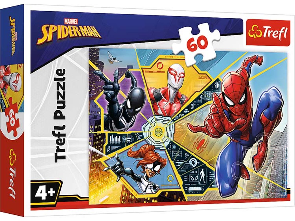 Trefl-Puzzle 60 Teile – Disney Marvel Spiderman Adventure.
