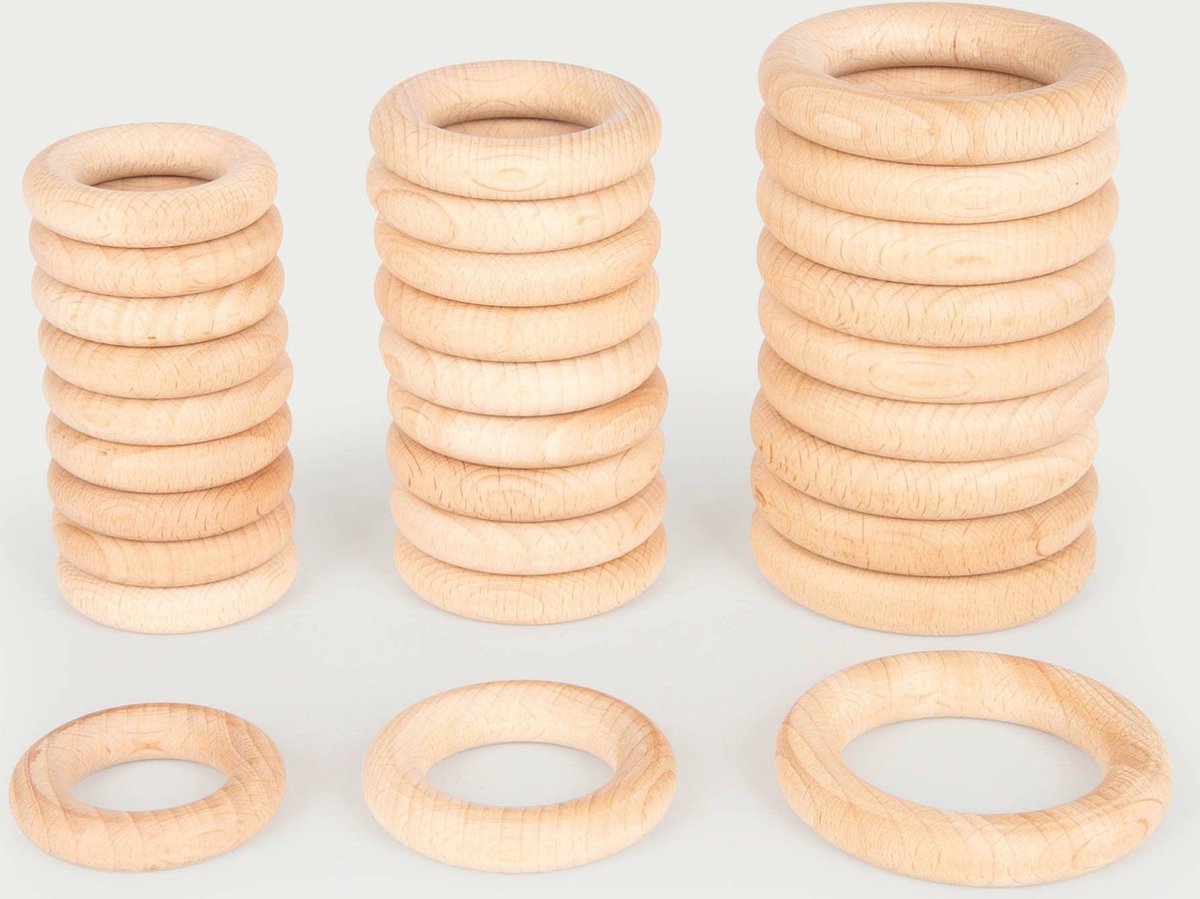 Tickit® Ringe klares Holz 56 mm