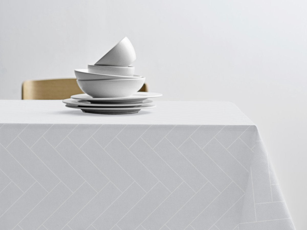 Södahl Tiles Damast Tischdecke 140 x 270 cm weiß