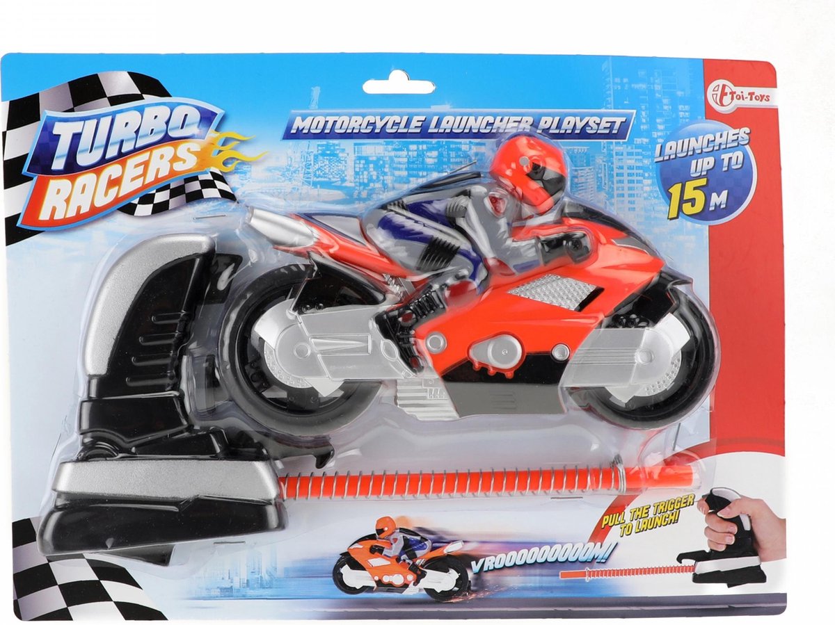 Toi-toys Toi Toys schießt Motorrad mit Motorradfahrer
