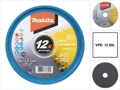 Makita Zubehör Trennscheibe Edelstahl A60V 125x22,23x1,0mm - E-17120-12
