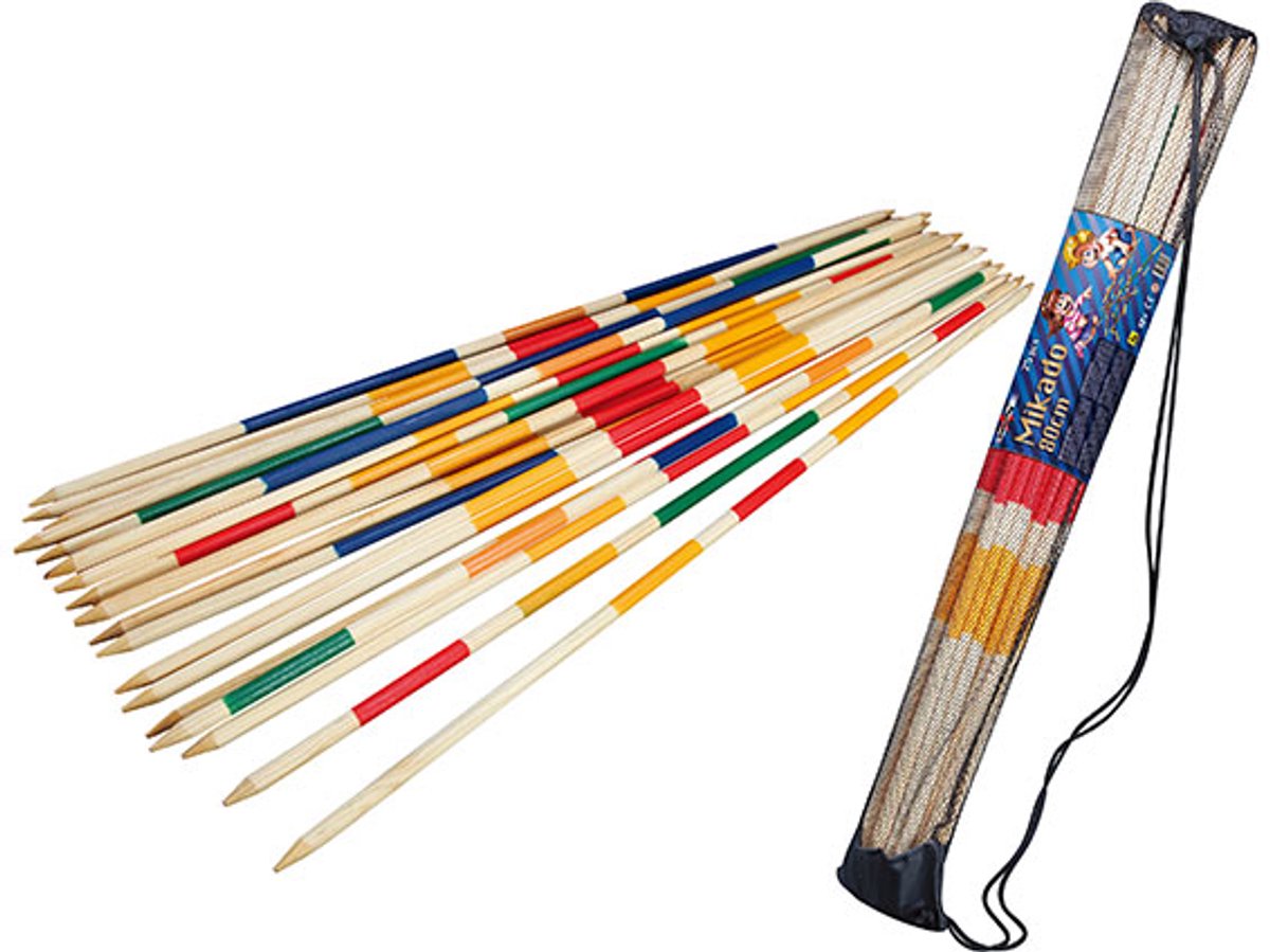 Hot Sports + Toys Hot Mikado 80 cm. Jumboholz im Netz verpackt.