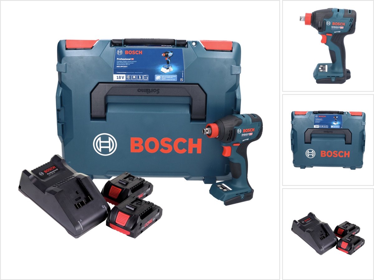Bosch Professional GDX 18V-210 C Akku-Schlagschrauber Procore 18V 4,0Ah (2x) in L-Boxx – 06019J0203