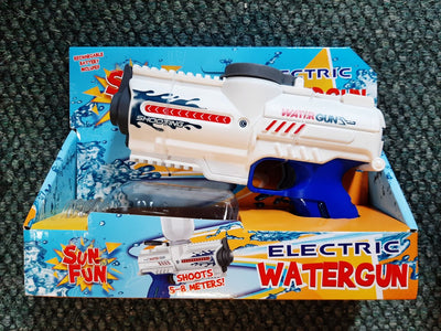 Sonne Fun Sun Fun Wasserpistole Elektrische Elektroflasche mit weißer Blau, 18 cm