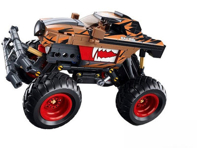 Sluban Powerbricks Monster Truck Orange Racing Off Road Bauspielzeug – Konstruktionsspielzeug Fahrzeugmodellbau – Baukasten mit 269 Bausteinen – M38-B1160 – ab 6 Jahren