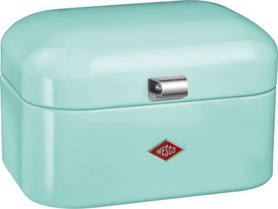 Wesco Single Grandy Brotkasten | 7,5 Liter - Größe M | Metall - Minze | Brotaufbewahrung