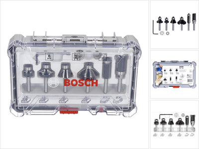 Bosch Kanten- und Profilfräser-Set 6-tlg. 1 4-Schaft (2607017470) Besatzkantenset für Oberfräsen