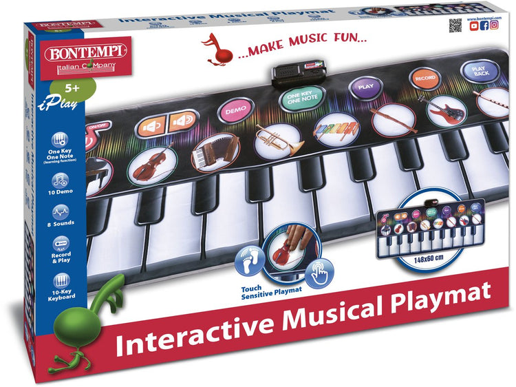 Bontempi Spa Bontempi Musikspielmatte Junior 148 x 60 cm schwarz und weiß