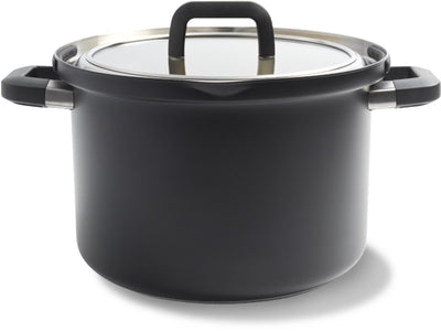 Bk Flow Cool Black Suppentopf 24 cm – 6,5 l – Kochtopf aus Edelstahl – Induktionskochtopf – ofenfest bis 160 °C – Kaltgriff – mit Deckel – schwarz