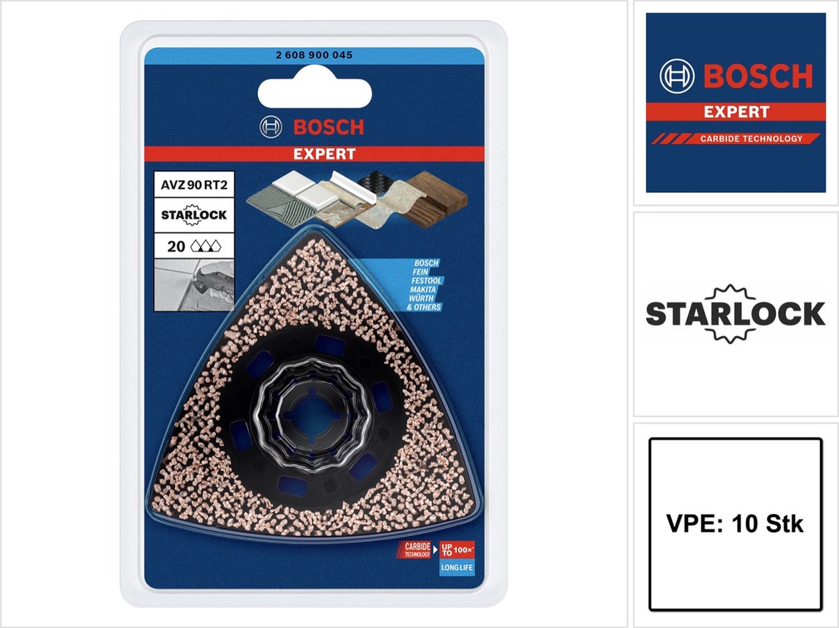 Bosch 10x Expert Schleifplatte AVZ 90 RT2 Starlock Schleifplatte für...
