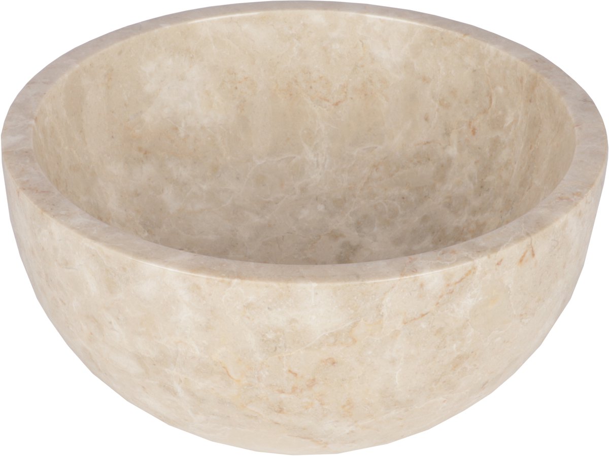 Differnz Boomer Waschbecken - 21x12cm - rund - Marmor - Beige