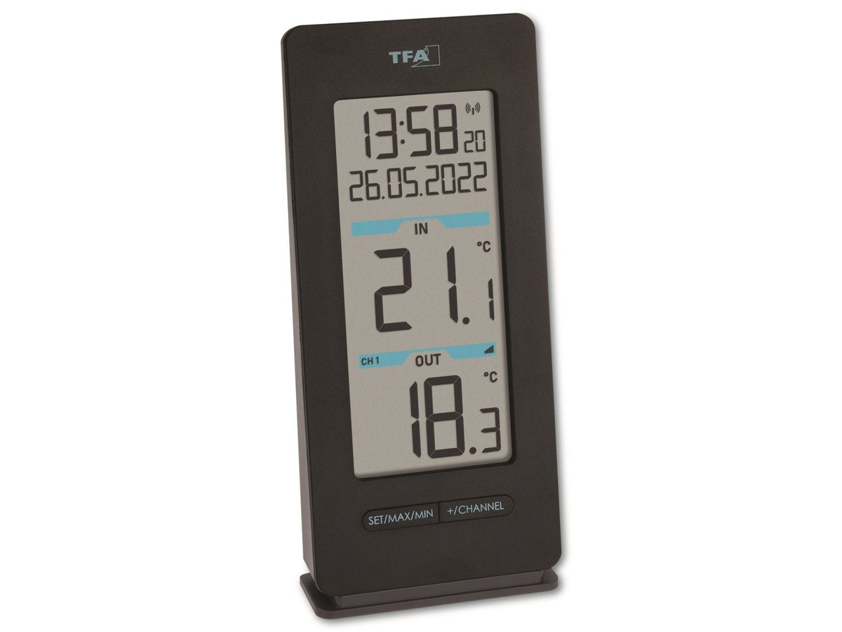 Tfa Dostmann Buddy Funkthermometer digital schwarz