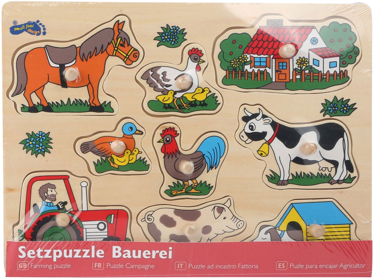 Kleine Fußhölzernosen Puzzle Farm, 9st.